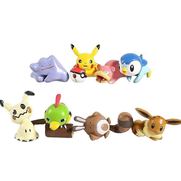 Mimikyu Eevee Ditto Slowbro Sentret Piplup Natu 8Er Set Pokemon Figuren