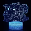 Nachtlicht Mit Pokemon Starter Motiv, Farbwechsel Und 3D Effekt