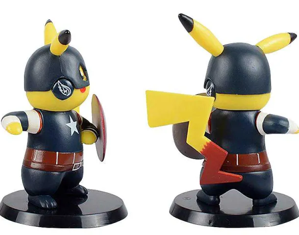 Pikachu Captain America Cosplay Figur