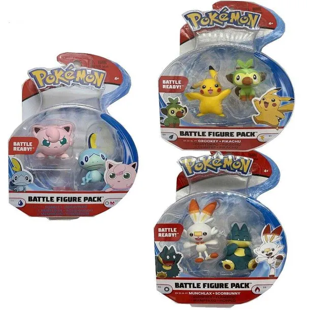 Pikachu, Chimpep, Pummeluff, Memmeon, Hopplo Mampfaxo Figuren Sets