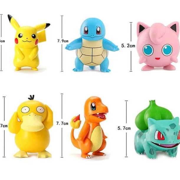 Pikachu Gluamnda, Enton, Schiggy, Bisasam Und Pummeluff Pokemon Figuren Set