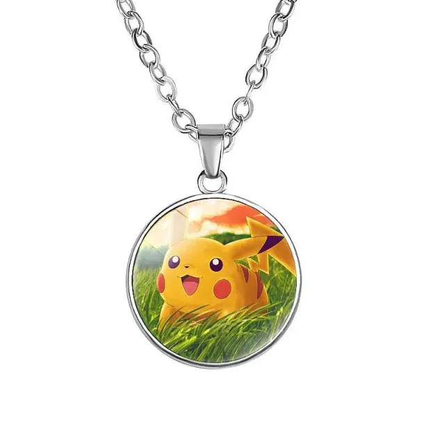 Pikachu Halskette Mit Anhanger - Viele Unterschiedliche Pokemon Motive