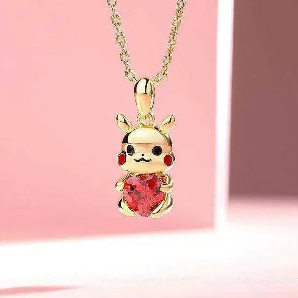 Pikachu Mit Herz Goldkette Oder Ohrringe