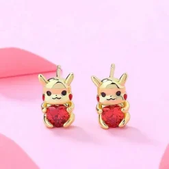 Pikachu Mit Herz Goldkette Oder Ohrringe