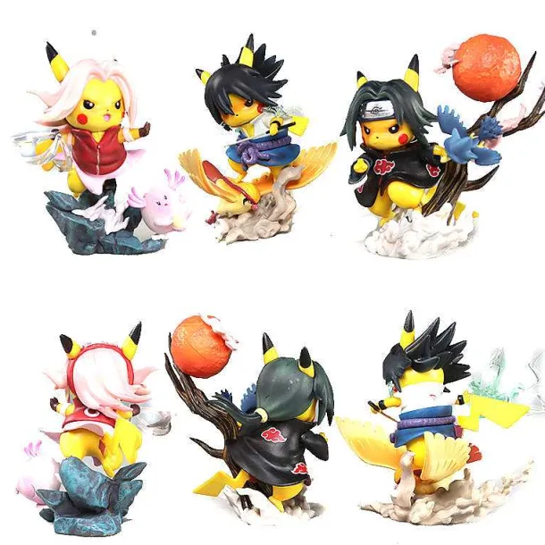 Pikachu Naruto Sasuke Haruno Sakura Itachi Figuren (Ca. 13Cm)