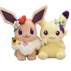 Pikachu Oder Evoli Niedliche Kuschel Pokemon (Ca. 18Cm) Blumen Edition