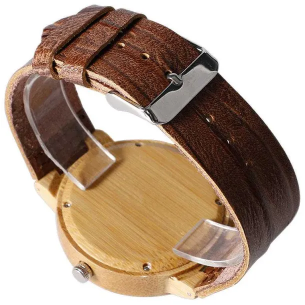 Pikachu Pokemon Bambus Holz Armbanduhr