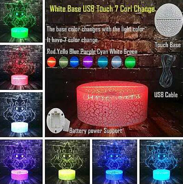 Pikachu Pokemon Cosplay 3D Led Lampe Mit Farbwechsel