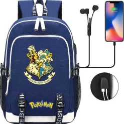 Pikachu Pokemon Rucksack Mit Usb - Ideal Fur Laptops Und Fur Die Schule