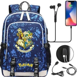 Pikachu Pokemon Rucksack Mit Usb - Ideal Fur Laptops Und Fur Die Schule