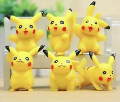 6 Pikachu Pvc Pokeball Figuren (Ca.4 Cm)