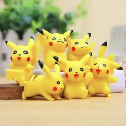 6 Pikachu Pvc Pokeball Figuren (Ca.4 Cm)
