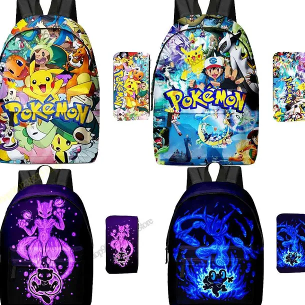 Pikachu Rucksack Mit Federmappe Im Set Fur Schule Etc.