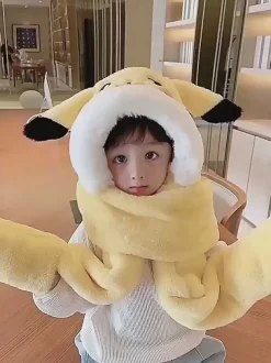 Pikachu Wintermutze Mit Integrierten Schal