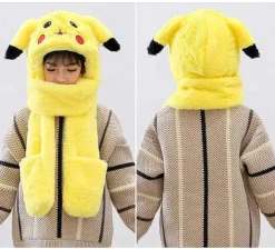 Pikachu Winter Schal Mit Handschuhfach Extra Warm