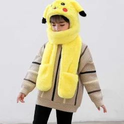 Pikachu Winter Schal Mit Handschuhfach Extra Warm