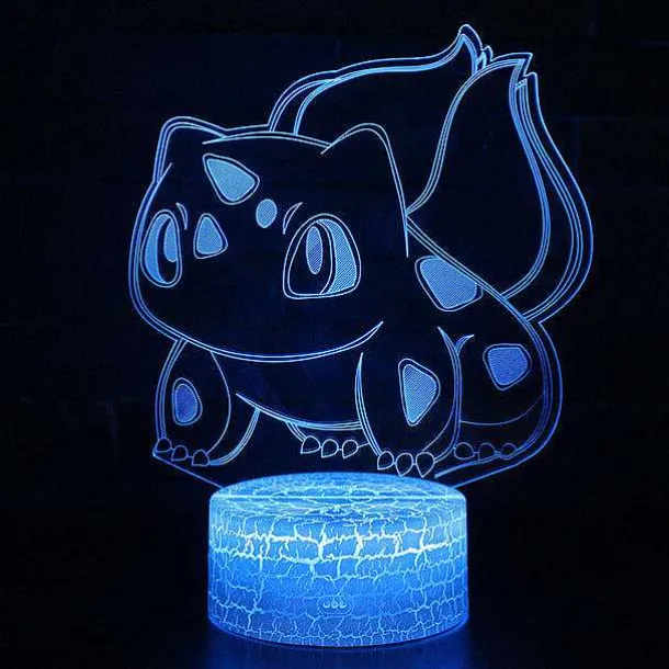Pocket Monster Bisaknosp 3D Nachttischlampe Mit 16 Wechselnden Farben