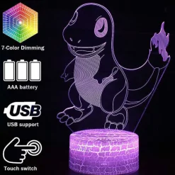 Pocket Monster Charmander Glumanda 3D Nachtlicht