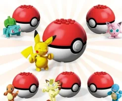 Pokeball Baustein Mit Pokemon Figur - Verschiedene Motive