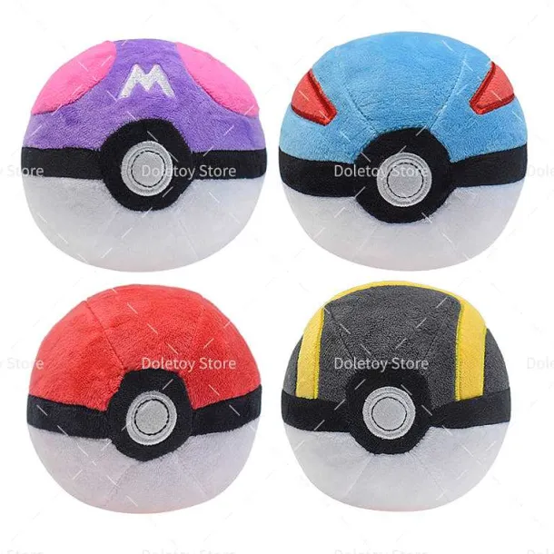 Pokeball Plusch Masterballe 4 Stk. Im Set (Ca. 12Cm)