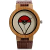 Pokeball Pokemon Bambus Holz Armbanduhr