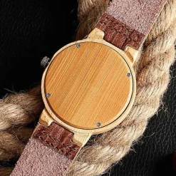 Pokeball Pokemon Bambus Holz Armbanduhr
