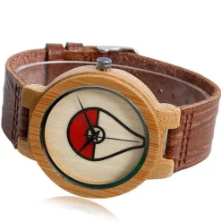 Pokeball Pokemon Bambus Holz Armbanduhr