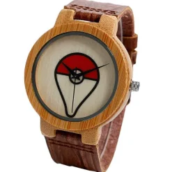 Pokeball Pokemon Bambus Holz Armbanduhr