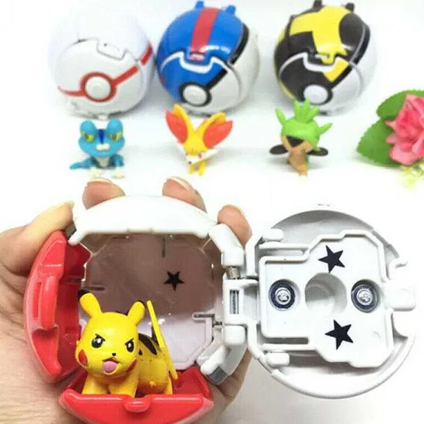 Poke Ball Set Mit 12 Stk. Pokebällen Und Pokemon Figuren