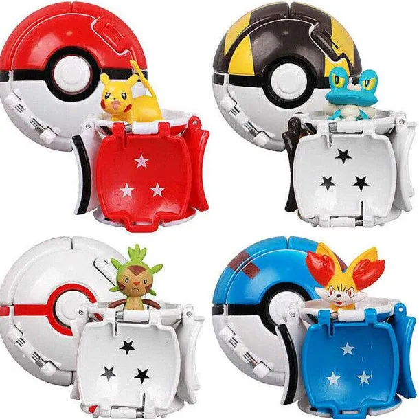 Poke Ball Set Mit 12 Stk. Pokebällen Und Pokemon Figuren