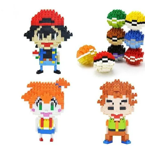Pokemon Ash Ketchum, Pokeball Baustein Set (4 Motive Zur Auswahl)