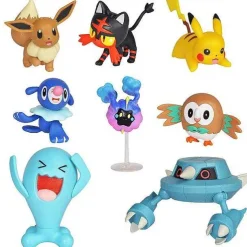 Pokemon Battle Set Mit Pikachu, Robball, Bauz, Cosmog, Metang, Evoli, Flamiau Und Woingenau Figuren
