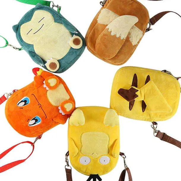 Pokemon (Charmander, Psyduck, Pikachu, Eevee, Snorlax) Plusch Kinder Tasche