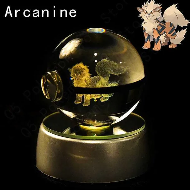 Pokemon 3D Krystal Ball Pikachu Gengar Mew Mewtwo Etc.