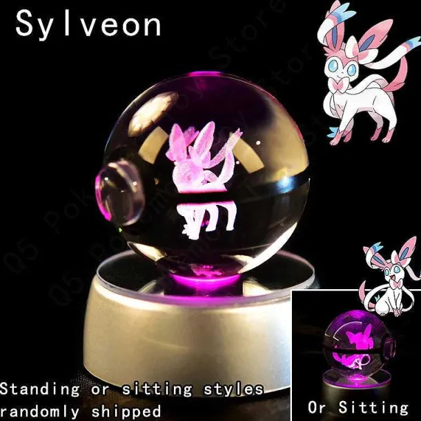 Pokemon 3D Krystal Ball Pikachu Gengar Mew Mewtwo Etc.