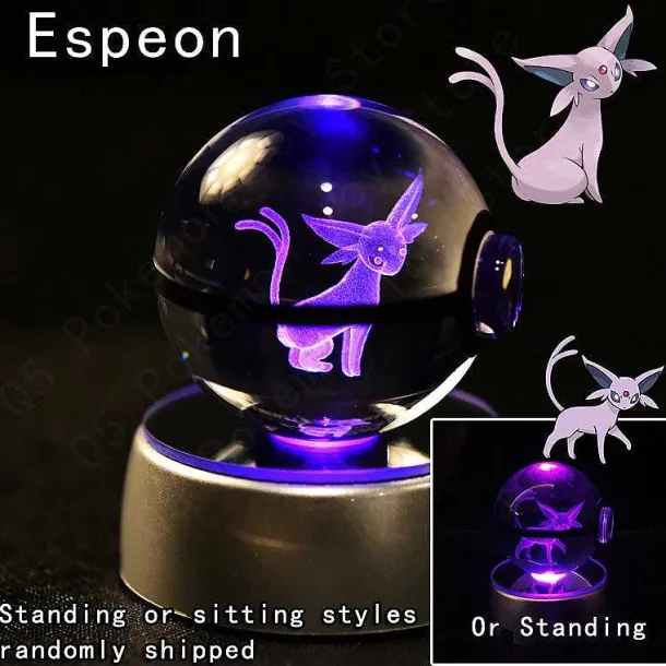 Pokemon 3D Krystal Ball Pikachu Gengar Mew Mewtwo Etc.