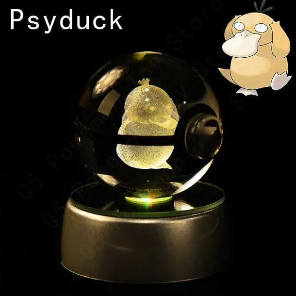 Pokemon 3D Krystal Ball Pikachu Gengar Mew Mewtwo Etc.