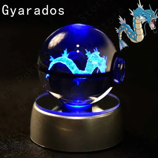 Pokemon 3D Krystal Ball Pikachu Gengar Mew Mewtwo Etc.