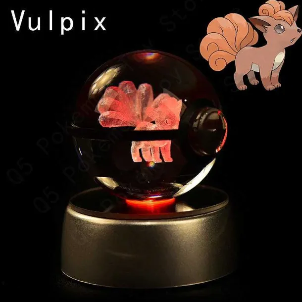 Pokemon 3D Krystal Ball Pikachu Gengar Mew Mewtwo Etc.