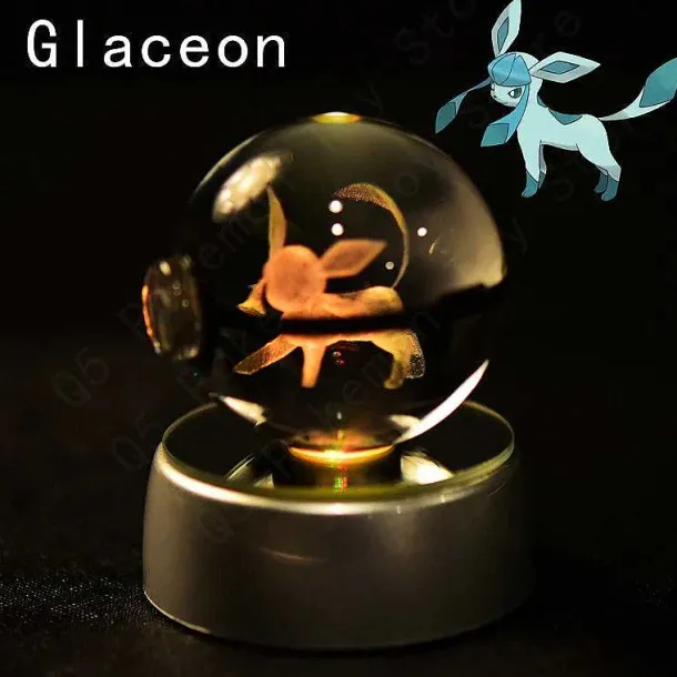 Pokemon 3D Krystal Ball Pikachu Gengar Mew Mewtwo Etc.