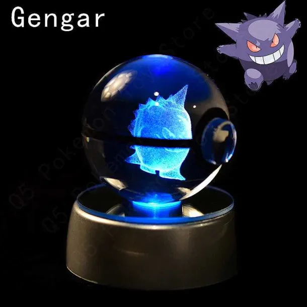 Pokemon 3D Krystal Ball Pikachu Gengar Mew Mewtwo Etc.