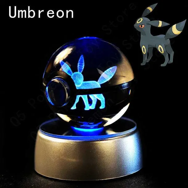 Pokemon 3D Krystal Ball Pikachu Gengar Mew Mewtwo Etc.