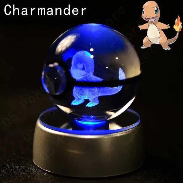 Pokemon 3D Krystal Ball Pikachu Gengar Mew Mewtwo Etc.
