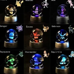 Pokemon 3D Krystal Ball Pikachu Gengar Mew Mewtwo Etc.