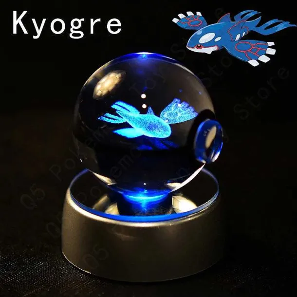 Pokemon 3D Krystal Ball Pikachu Gengar Mew Mewtwo Etc.