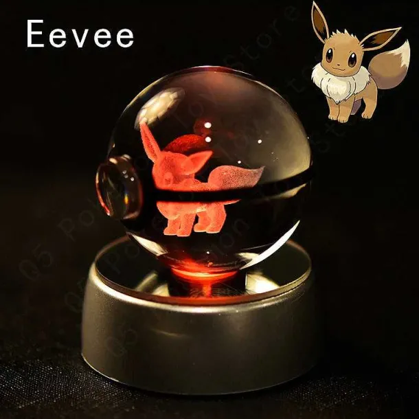 Pokemon 3D Krystal Ball Pikachu Gengar Mew Mewtwo Etc.