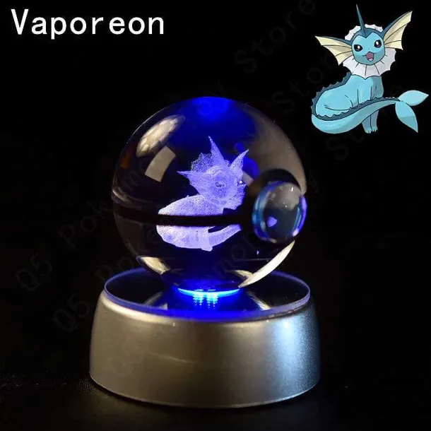 Pokemon 3D Krystal Ball Pikachu Gengar Mew Mewtwo Etc.