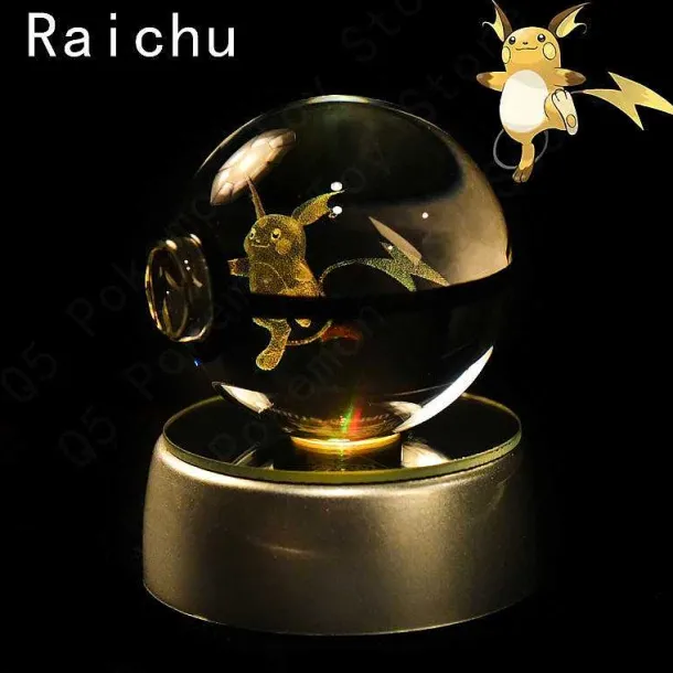 Pokemon 3D Krystal Ball Pikachu Gengar Mew Mewtwo Etc.