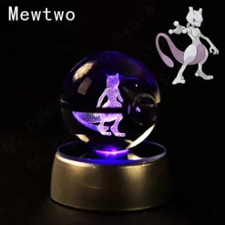 Pokemon 3D Krystal Ball Pikachu Gengar Mew Mewtwo Etc.