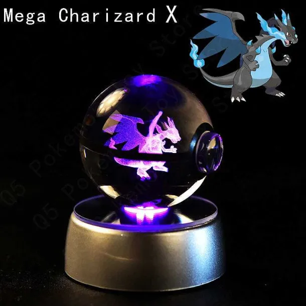 Pokemon 3D Krystal Ball Pikachu Gengar Mew Mewtwo Etc.